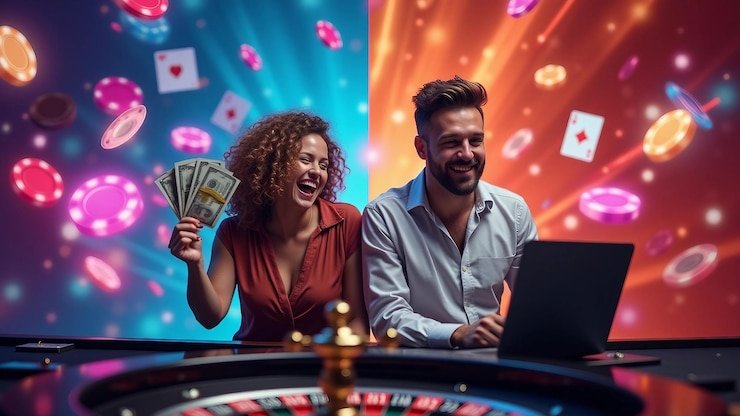 Meja taruhan roulette gue toto menampilkan area untuk interior dan exterior bets